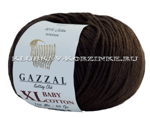 Пряжа GAZZAL (Газзал) Baby Cotton XL - (3436XL - Коричневый) 50 г / 105 м50% хлопок, 50% акрил 