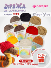 Набор пряжи Пехорка «Детская новинка» Ассорти 13