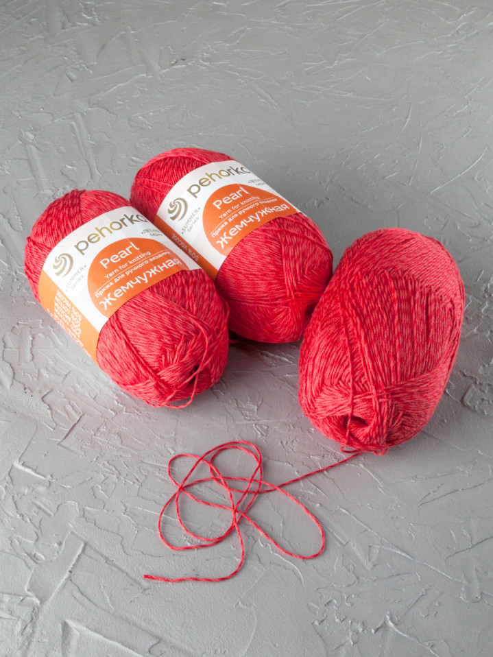 Пряжа Пехорка «Жемчужная» - (06 - Красный)