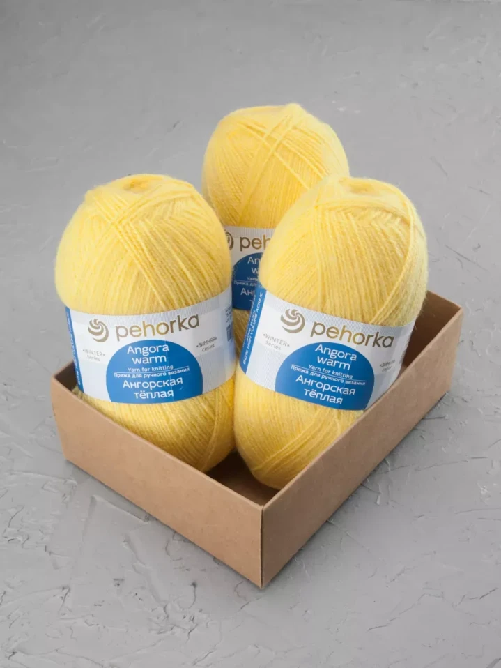 Пряжа Пехорка «Ангорская теплая» - (75 - Жёлтая роза)