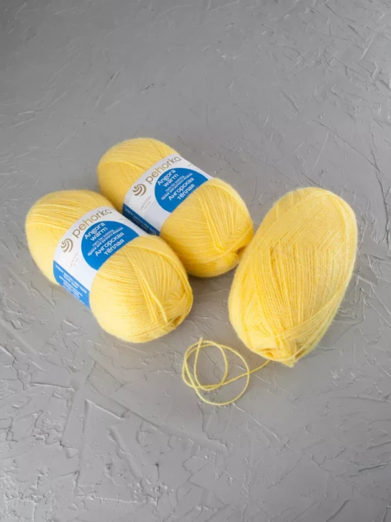 Пряжа Пехорка «Ангорская теплая» - (75 - Жёлтая роза)