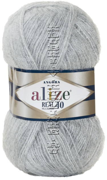 Пряжа Angora Real 40 Alize - (614 - Серый меланж)