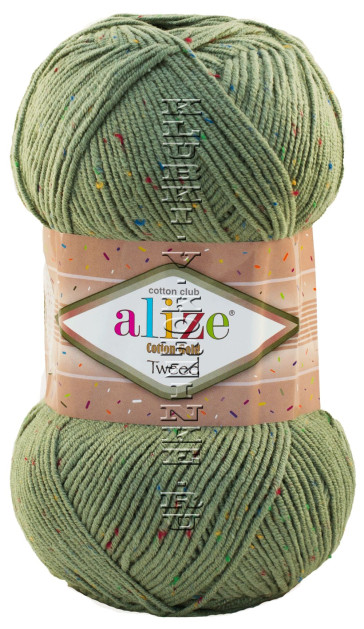 Пряжа Cotton Gold  Tweed Alize - (372 - Хаки)