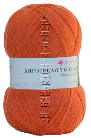 Пряжа Пехорка «Ангорская теплая» - (189 - Ярко - оранжевый) 100 г / 480 м40% шерсть, 60% ПАН объемный