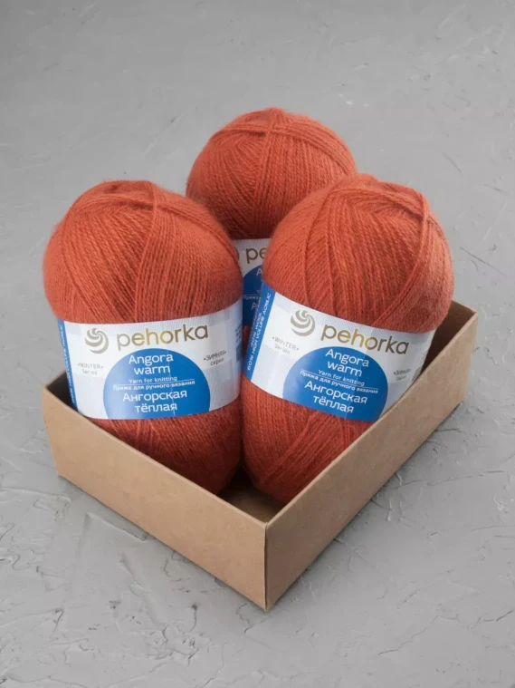 Пряжа Пехорка «Ангорская теплая» - (189 - Ярко - оранжевый)