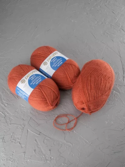 Пряжа Пехорка «Ангорская теплая» - (189 - Ярко - оранжевый)