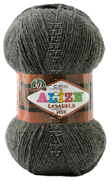 Пряжа Lanagold Fine Alize - (182 - Средне-серый меланж)