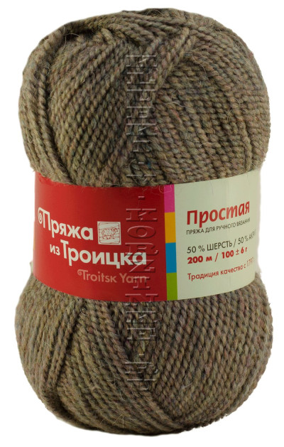 Пряжа Троицкая «Простая» - (3253 - Меланж, бежево-розовый)