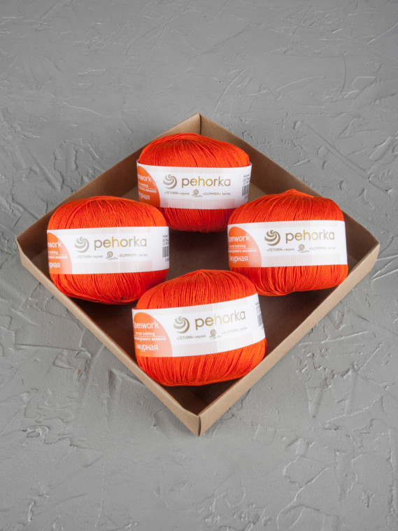 Пряжа Пехорка «Ажурная» - (250 - Рябина)