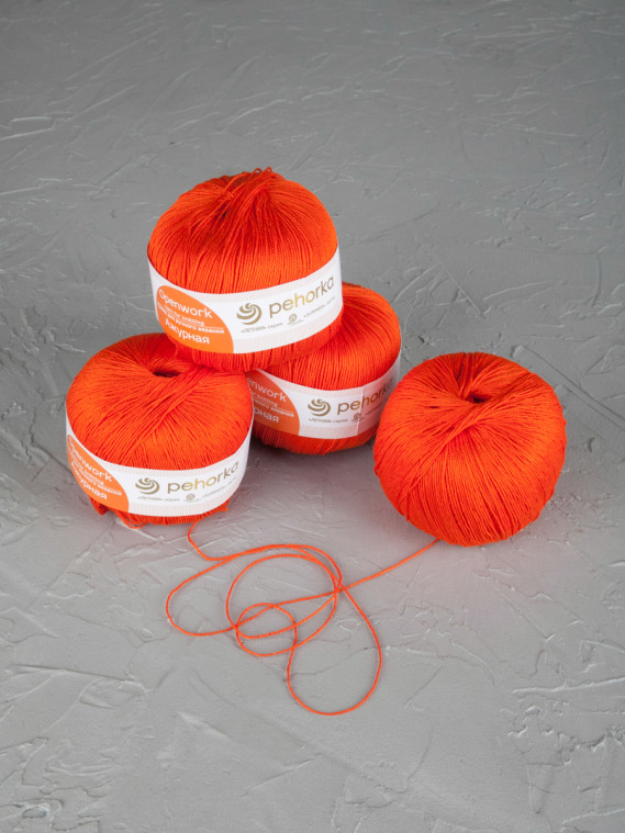 Пряжа Пехорка «Ажурная» - (250 - Рябина)