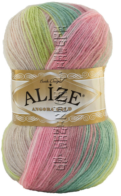 Пряжа ANGORA GOLD BATIK Alize - (4686 - Розовый, беж, салатовый)