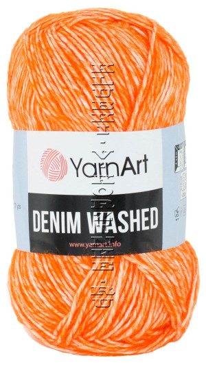 Пряжа YarnArt Denim Washed - (902 - Оранжевый, белый) 