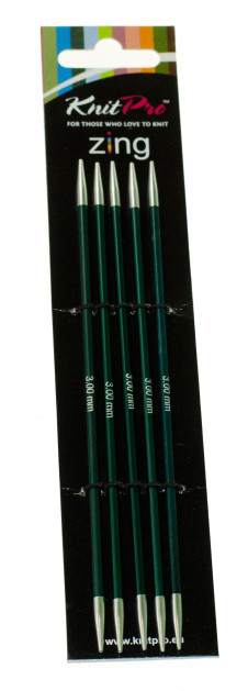Спицы №3 KnitPro Zing чулочные 15 см, нефритовые  (арт.47005)