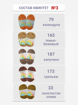 Набор пряжи Пехорка «Детская новинка» Квинтет 3