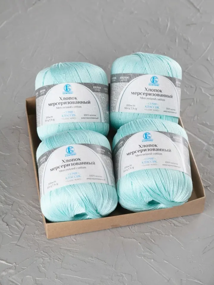 Пряжа Камтекс «Хлопок Мерсеризованный» - (073 - Лёд)