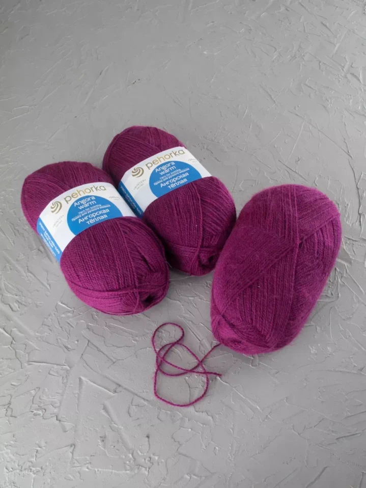 Пряжа Пехорка «Ангорская теплая» - (40 - Цикламен)