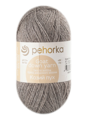 Пряжа Пехорка «Козий пух» - (371 - Натур.серый)