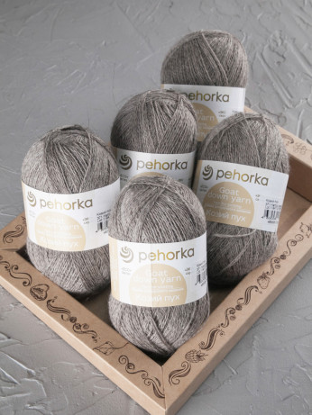 Пряжа Пехорка «Козий пух» - (371 - Натур.серый)
