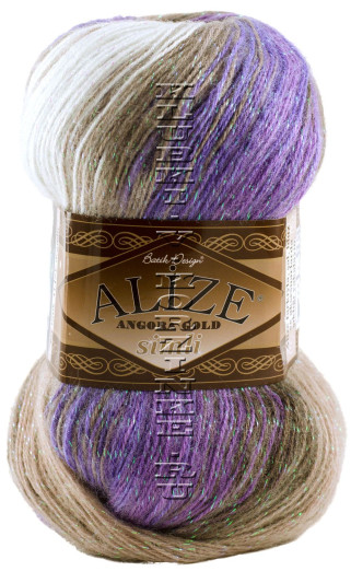 Пряжа ANGORA GOLD SIMLI BATIK Alize - (4338 - Беж, сиреневый, св.коричневый)