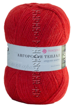 Пряжа Пехорка «Ангорская теплая» - (88 - Красный мак) 100 г / 480 м40% шерсть, 60% ПАН объемный