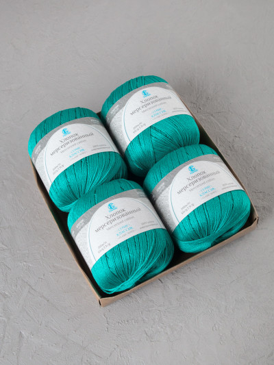 Пряжа Камтекс «Хлопок Мерсеризованный» - (218 - Зеленая бирюза)