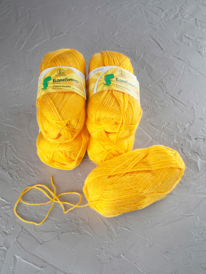 Пряжа Камтекс «Бамбино» - (104 - Желтый)