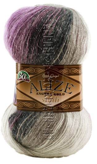 Пряжа ANGORA GOLD SIMLI BATIK Alize - (4760 - Св.серый, сиреневый, беж)