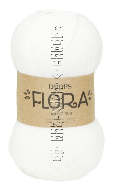 Пряжа Flora DROPS - (02 - Белый)