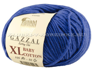 Пряжа GAZZAL (Газзал) Baby Cotton XL - (3421XL - Василек) 50 г / 105 м50% хлопок, 50% акрил 
