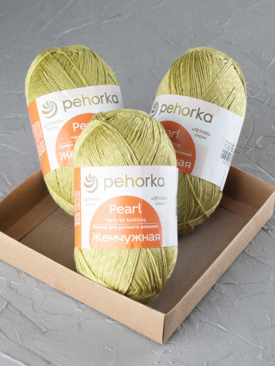Пряжа Пехорка «Жемчужная» - (33 -  Золотистая олива)