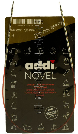 Спицы металлические круговые addiNovel №2,5 супергладкие с квадратным кончиком 40 см