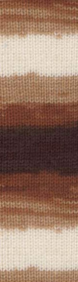 Пряжа LANAGOLD BATIK Alize - (2626 - Белый, беж, коричневый)