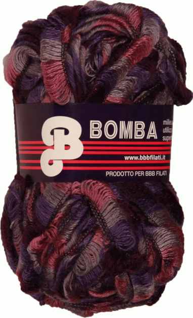 Ленточная пряжа BOMBA (3 - Сиреневый, фиолетовый, розовый)