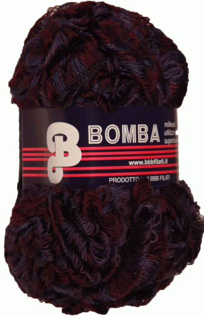 Ленточная пряжа BOMBA (12 - Синий, баклажан, фиолетовый)