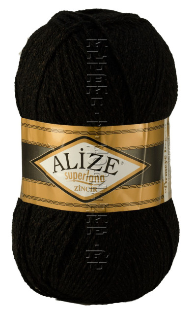 Пряжа Superlana Zincir Alize - (607 - Черный, коричневый)