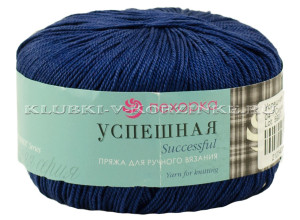 Пряжа Пехорка «Успешная» - (04 - Темно-синий) 50 г / 220 м100% мерсеризованный хлопок
