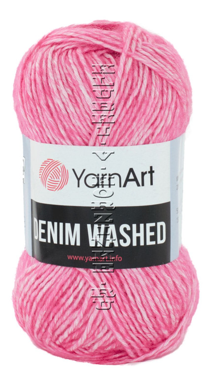 Пряжа YarnArt Denim Washed - (905 - Розовый кварц, белый)