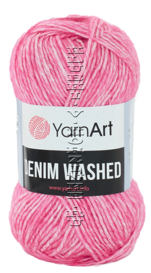 Пряжа YarnArt Denim Washed - (905 - Розовый кварц, белый)