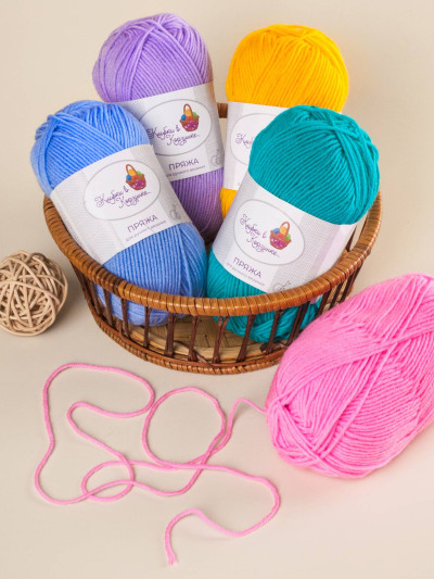 Пряжа «Алетта» набор «Радуга в корзинке»