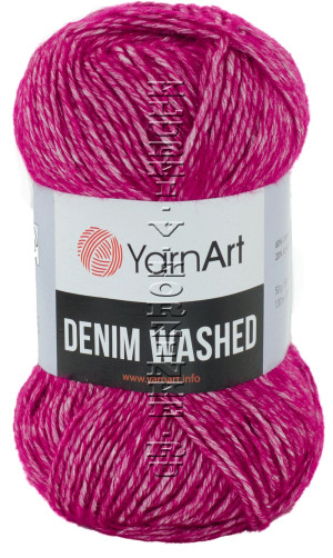 Пряжа YarnArt Denim Washed - (920 - Фуксия, белый) 