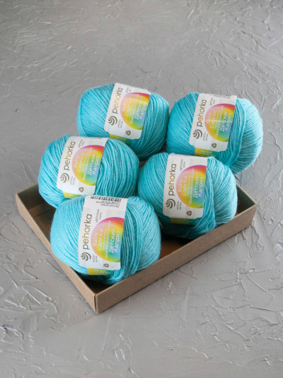 Пряжа Пехорка «Детский каприз» - (222 - Голубая бирюза)