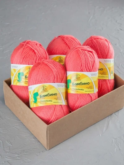 Пряжа Камтекс «Бамбино» - (116 - Коралл неон)