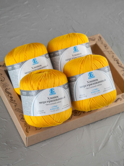Пряжа Камтекс «Хлопок Мерсеризованный» - (104 - Желтый)