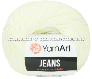 Пряжа YarnArt &quot;JEANS&quot; - (86 - Светлый лимон) 50 г / 160 м55% хлопок, 45% акрил
