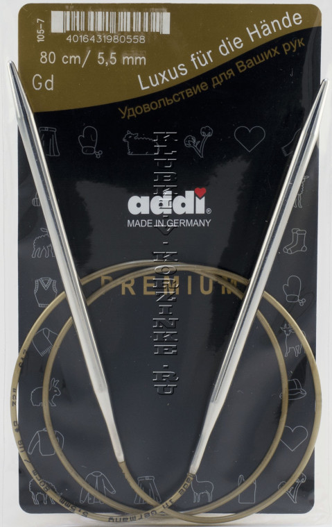 Спицы ADDI круговые супергладкие №5,5, 80 см