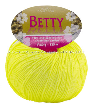 Пряжа Betty - (37 - Лимонный) 50 г / 125 м100% египетский мерсеризованный хлопок