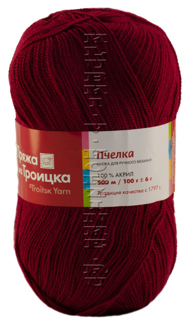 Пряжа Троицкая «Пчелка» - (1422 - Винный)
