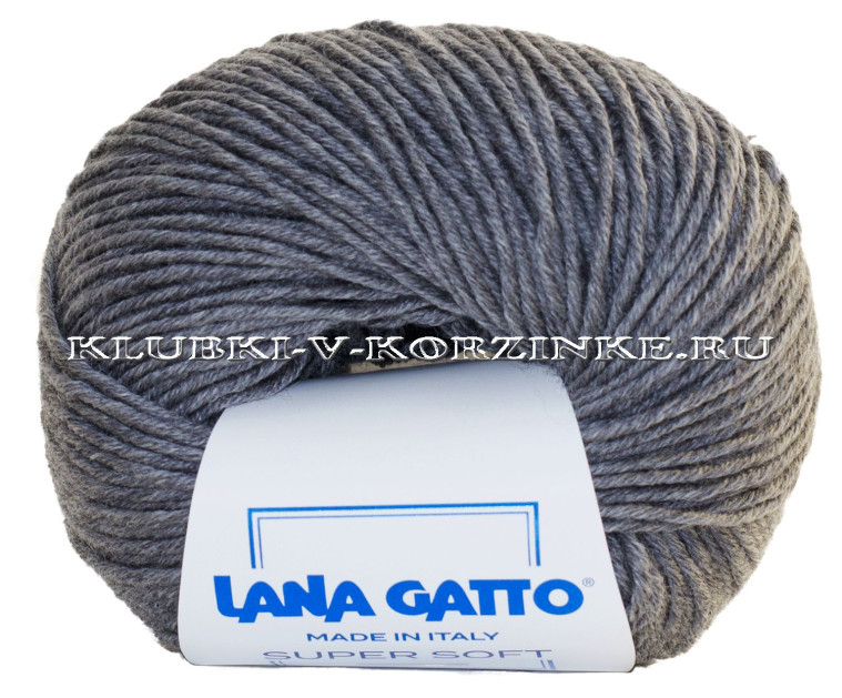 Пряжа Super Soft Lana Gatto - (20742 - Серый меланж)