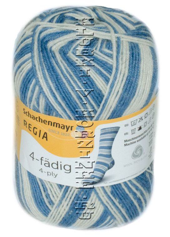 Пряжа Regia Schachenmayr 4 - fadig / 4 нитки - (01740 - Молочный, незабудка)