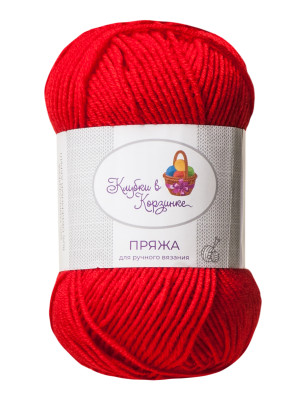 Пряжа «Алетта» - (016 - Красный) 50 г / 140 м80% акрил объемный; 20% микрофибра